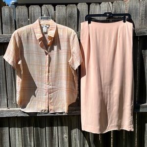 Rena Rowan Peach Skirt Set